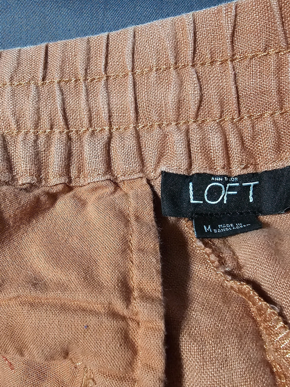 LOFT Linen Drawstring Shorts in Rust - Picture 3 of 8